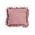 thumbnail image 2 of Rose Pink Color Real Mongolian Lamb Fur Pillow, Includes Pillow Filling.  20 Inch  Square, 2 of 4