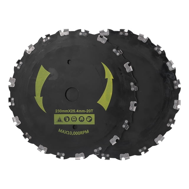 Juego de 2 hojas de cepillo de dientes para motosierra de 9 pulgadas x 20 dientes Bling Bling