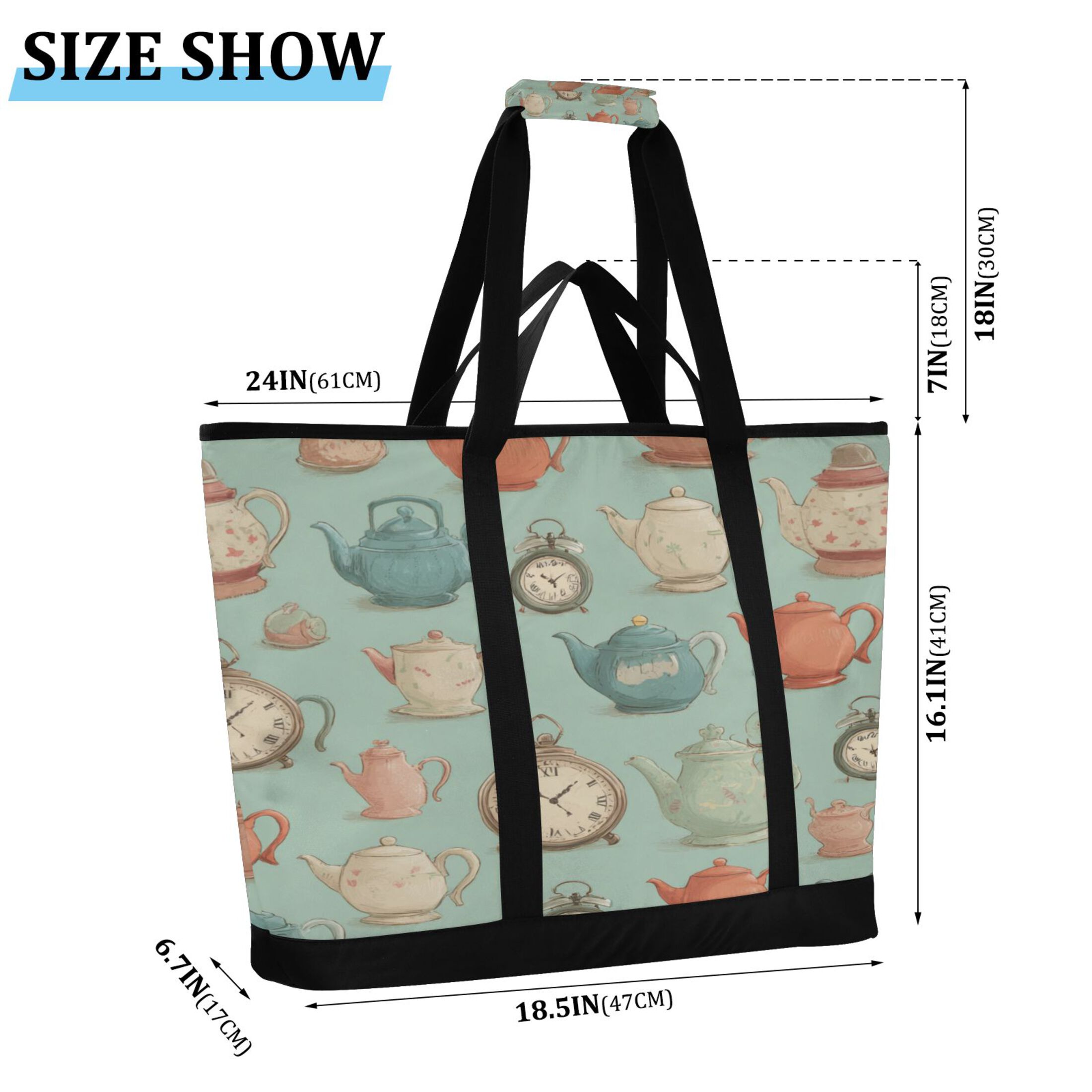 Extra-Large Wide Opening Design Capacity Hand-Held Ice Pack Thickened Insulation Layer For Long-Lasting Cold Retention For Outdoor Shopping Picnics And Camping Muted Pastel Colors