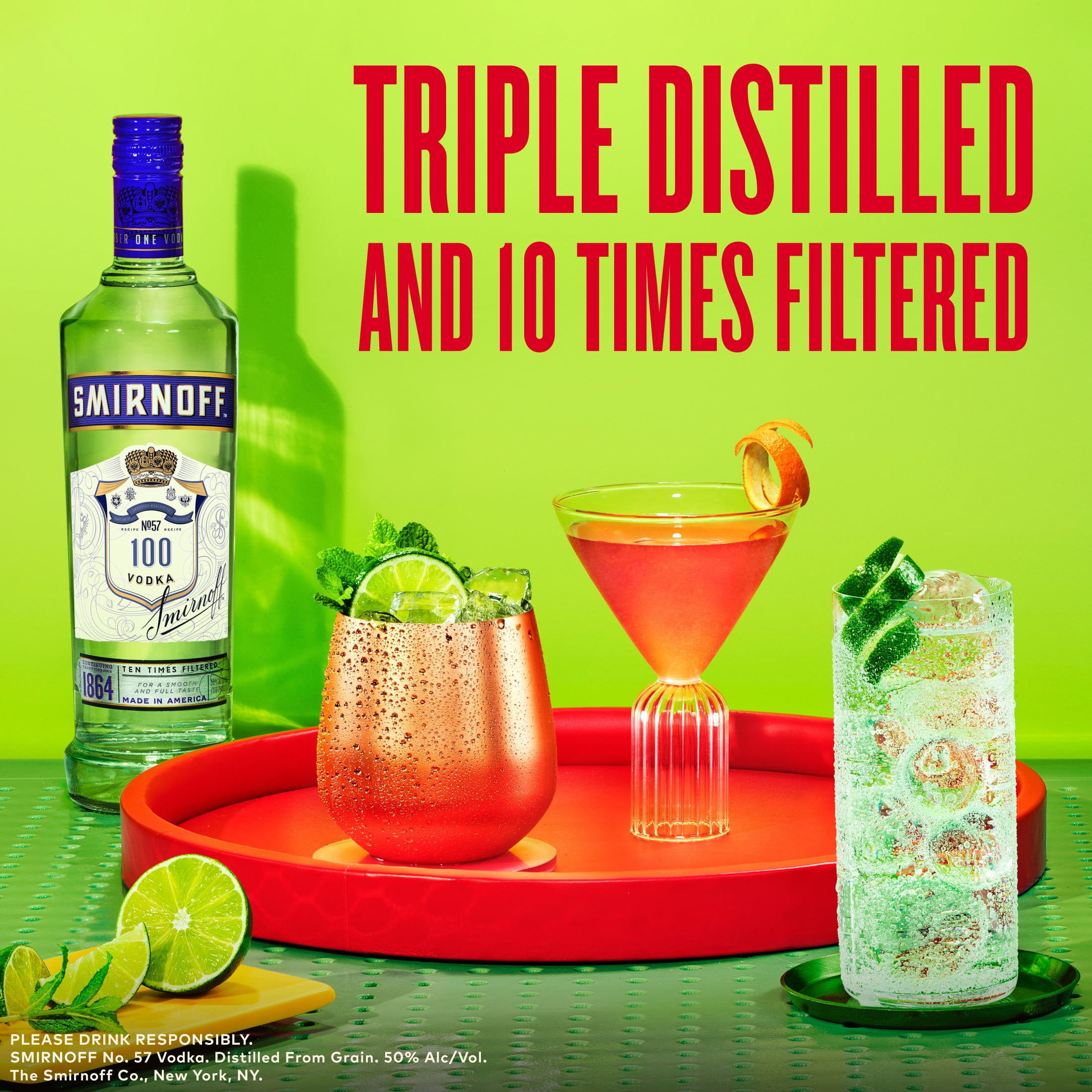 Smirnoff 100 Proof Vodka, 750 mL, 50% ABV