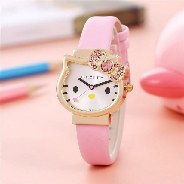Reloj infantil de dibujos animados exquisito de Hello Kitty, reloj infantil para niñas estudiantes con gato kt, venta directa de fábrica