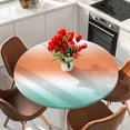 thumbnail image 2 of Burnt Orange Green Ombre Round Tablecloth 45-54 Inch Round Fitted Table Cloth with Elastic Edge, Color Gradient Modern Abstract Art Waterproof Table Cover Protector for Outdoor Picnic Party Dining, 2 of 9