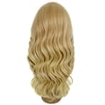 thumbnail image 4 of LUXLUXE Cleo Wavy Layered 21 in Long 4X4 Hand Tied Lace Front Wig, Heat Resistant Fibers,Golden Blonde, 4 of 9