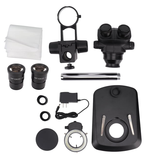 Kit de microscopio estereoscópico ligero, microscopio estereoscópico binocular negro Kit de microscopio estereoscópico ligero Microscopio estereoscópico binocular de respuesta rápida