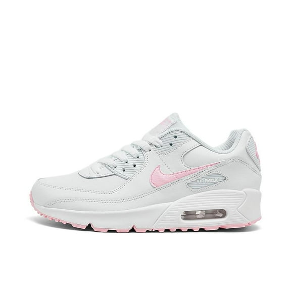 Big Kid's Nike Air Max 90 LTR White/Pink Foam-White White (CD6864 121) - 6