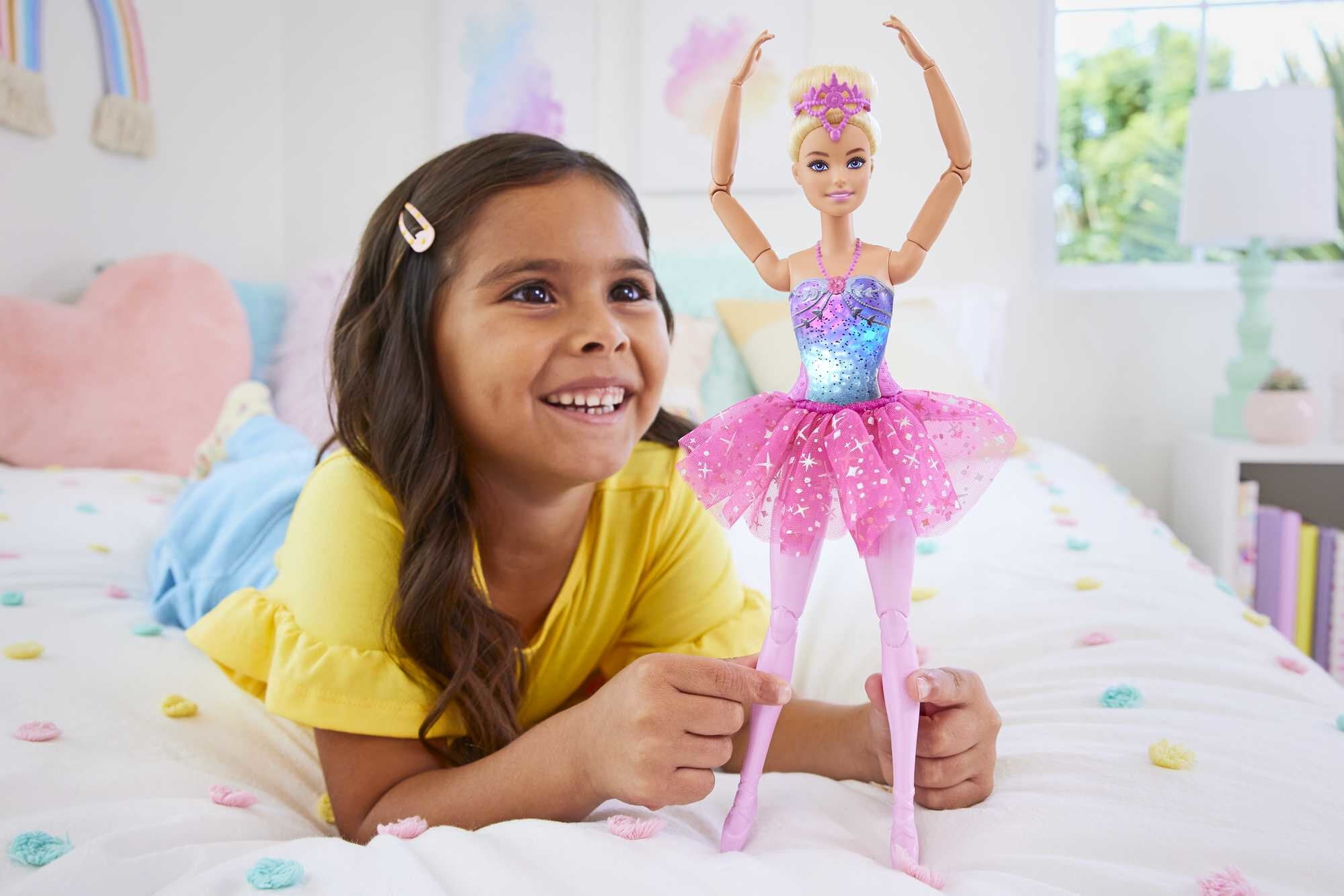 Barbie Dreamtopia Twinkle Lights Ballerina Doll, 11.7 in Blonde with Light-up Feature, Tiara & Tutu