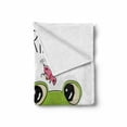 thumbnail image 2 of Animal Soft Flannel Fleece Throw Blanket, Baby in Froggy Hat and Frog Best Friends Love Theme Graphic, Cozy Plush for Indoor and Outdoor Use, 50" x 70", Cream White Green, by Ambesonne, 2 of 6