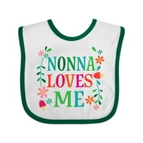 Inktastic Nonna Loves Me Granddaughter Girls Baby Bib