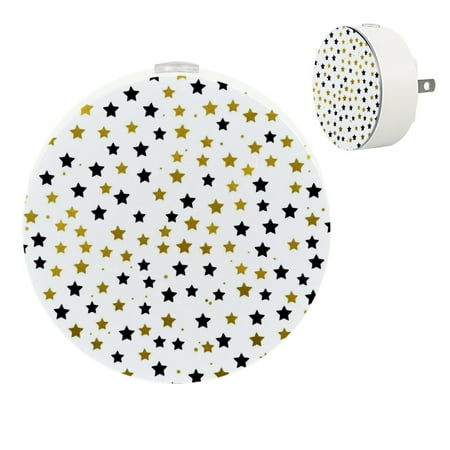 

YZUOUZY Night Lights Plug into Wall Night Lights Bedside Lamps Set of 2 Little Rounded Back Stars Dots Circles
