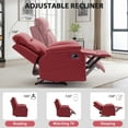 thumbnail image 4 of BonzyHome Recliners Single Recliner Chairs for Adults, Reclining Chair Manual Sofas for Living Room Overstuffed Home Theater Seating PU Leather Reclining Furniture, Red, 4 of 12