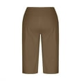 thumbnail image 4 of Capri Pants for Women Spring Summer Elastic High Waist Wide Straight Leg Loose Workout Yoga Pants Capris with Pockets, 4 of 6