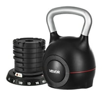 VEVOR Kettlebell, Adjustable Kettlebell with 7 Weight Levels (3.5, 7, 10, 13, 16, 19.5, 22.5 lbs), Die-Cast Aluminum and ABS Material, for Grip Strength Training, Full-body Workout & Cross-Training