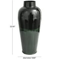 thumbnail image 3 of DecMode 23" Abstract Colorblock Green Metal Vase with Paint Streak Designs, 3 of 7