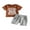 Brown, variant on Bagilaanoe 2pcs Toddler Baby Boys Short Pants Set Short Sleeve Letter Print T Shirt Tops + Shorts 6M 12M 18M 24M 3T Kids Casual Summer Outfits