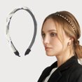 thumbnail image 2 of Unique Bargains 1 Pc Cute Braid Pearl Headbands for Women White, 2 of 6