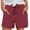 Wine, variant on SEMPAI Women Shorts for Seniors Summer Casual High Waisted Drawstring Wide Leg Womens Gauze Short Shorts