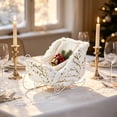 thumbnail image 6 of Christmas Sleigh Shaped Candy Flower Storage Blasket, Vintage Pure White with Floral Print Sturdy Reinforced Gift Storage, Candy Basket for Wine Party Family Home Decor Tabletop Display, 6 of 6