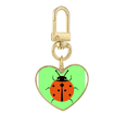 thumbnail image 1 of Mariquita de siete estrellas Llavero de metal en forma de corazón dorado, 1 of 3