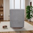 thumbnail image 5 of 30.3"W Swivel Modern Upholstered Accent Chair with Solid Wood Armrests,Side Armchair with 360 Degree Rotation for Hotel,Bedroom,Living Room,Office,and Nursery Room,Gray, 5 of 9