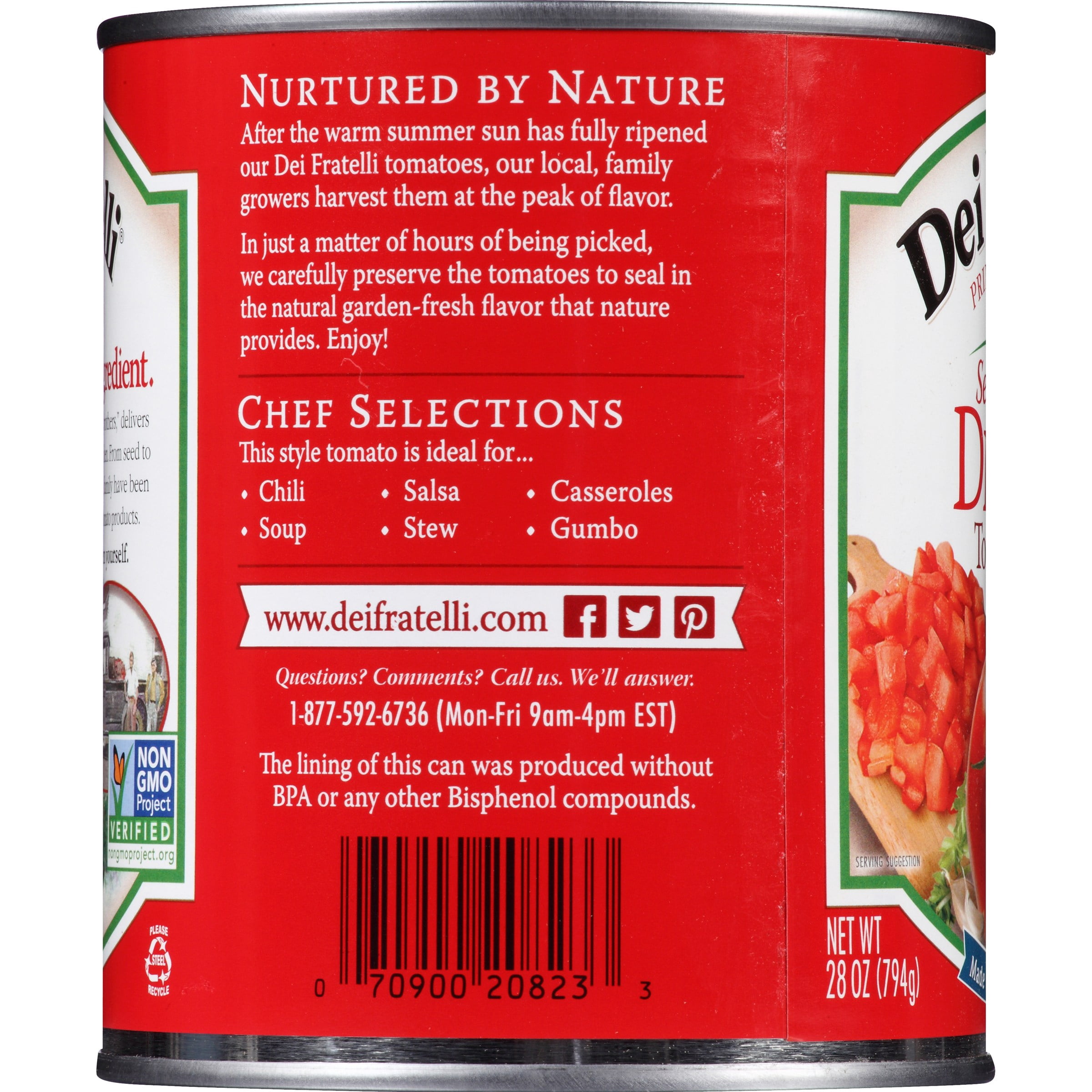 (6 pack) Hirzel Canning Dei Fratelli Tomatoes, 28 oz