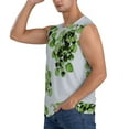 thumbnail image 3 of Bixox Men's Watercolor Green Leaves Printed Shirt Sleeveless Fitness Tank Top-Medium, 3 of 7