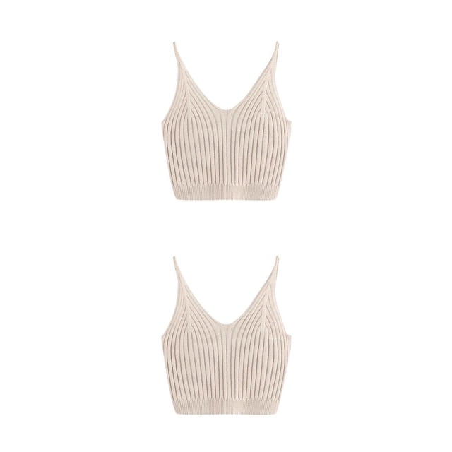 Qarigey Top de mujer Top de punto de moda Tops de algodón Tank Crop Tops Lencería Type3 NO3