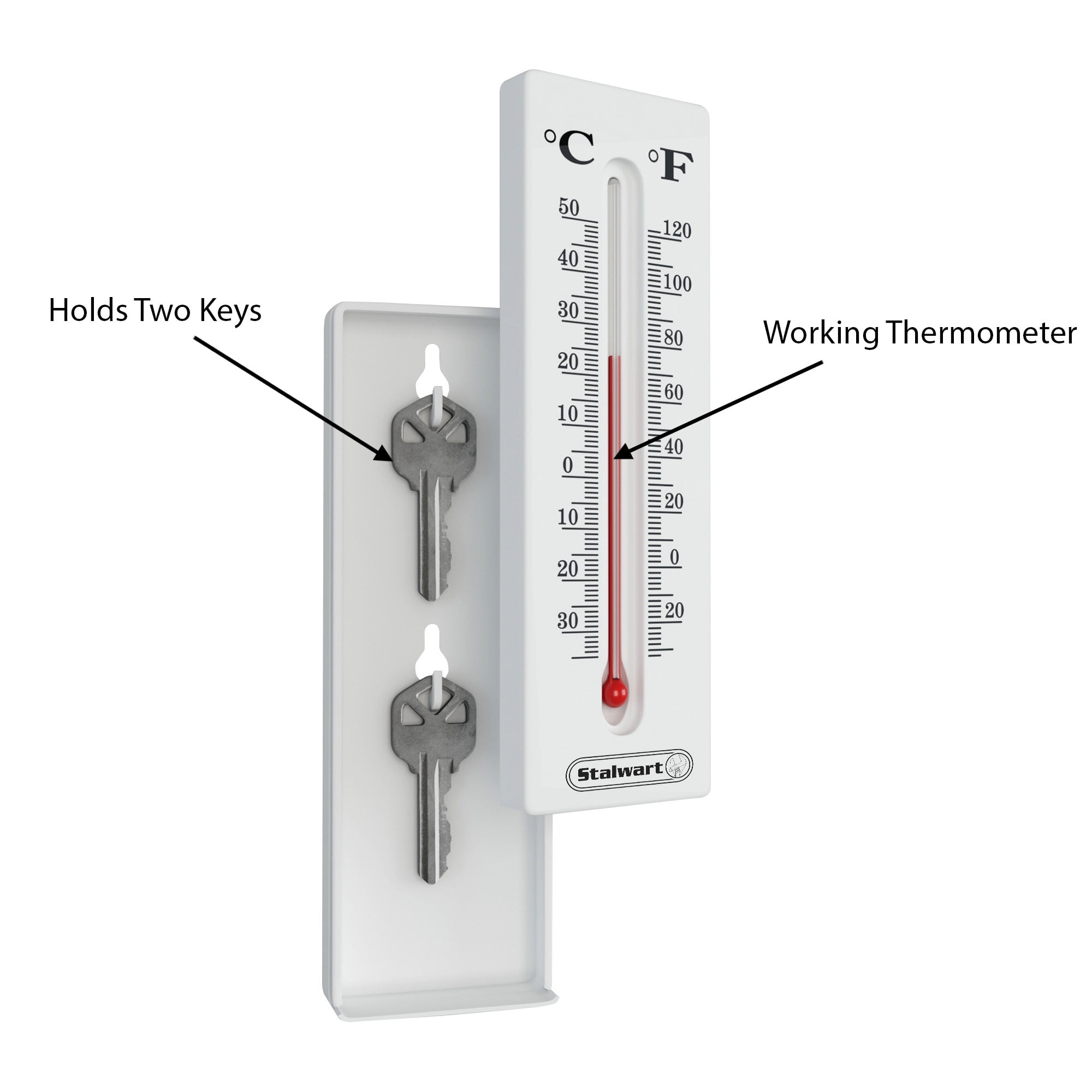 Wyzworks - Thermometer Hide A Key Holder House Car Stash Temperature Ideal for Indoor and Outdoor Purposes - Temperature and Humidity Meter with