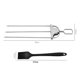 thumbnail image 3 of Tenedor de barbacoa de acero inoxidable para exteriores | Herramienta de brocheta de 3 puntas para asar brochetas, salchichas, alitas de pollo, mariscos, verduras | Grado 430 engrosado | 14,76 x, 3 of 8