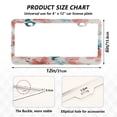 thumbnail image 2 of Aluminum License Plate Frame 2 Pack Car Exterior Accessory Car Tag Holder for Front Rear Plates Cars Decor Coral and Teal Floral Pattern, 2 of 7