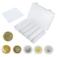 thumbnail image 2 of Austok 100 Pieces 30mm Silver Coin Holder Clear Coin Capsules Storage Container Coin Case with Gasket and Plastic Storage Organizer Box for Coin Collection Supplies Coin Holders for Collectors, 2 of 9