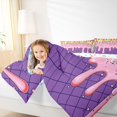thumbnail image 3 of Castle Fairy Ombre Ice Cream Drip Queen Comforter Set 3 Pieces, Watercolor Food Dessert Comforter Sets Queen, Blue Green Yellow,1 Comforter and 2 Pillowcases, 3 of 6