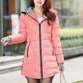 thumbnail image 2 of ZQUUVOU Winter Puffer Jacket for Women Casual Long Hooded Padded Coat with Pockets Thick Warm Cotton Jacket Outerwear Tops Pink, 2 of 4