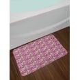 thumbnail image 2 of Orchid Bath Mat, Feminine Floral Pattern with Abstract Colorful Romantic Flowers, Plush Bathroom Decor Mat with Non Slip Backing, 29.5" X 17.5", Pale Fuchsia and Multicolor, by Ambesonne, 2 of 2