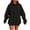 Black, variant on Fmbrln Womens Oversized Color Block Hoodies Fall Winter Fashion Long Sleeve Hooded Sweatshirts Casual Comfy Pullover Tops with Pockets Blue S