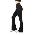 thumbnail image 6 of YITTY Active Women's Ultraluxe Crossover Kick Flare High Waist Legging, Athleisure, 4-Way-Stretch, Iconic Black, S, Regular | 32" Inseam, 6 of 7