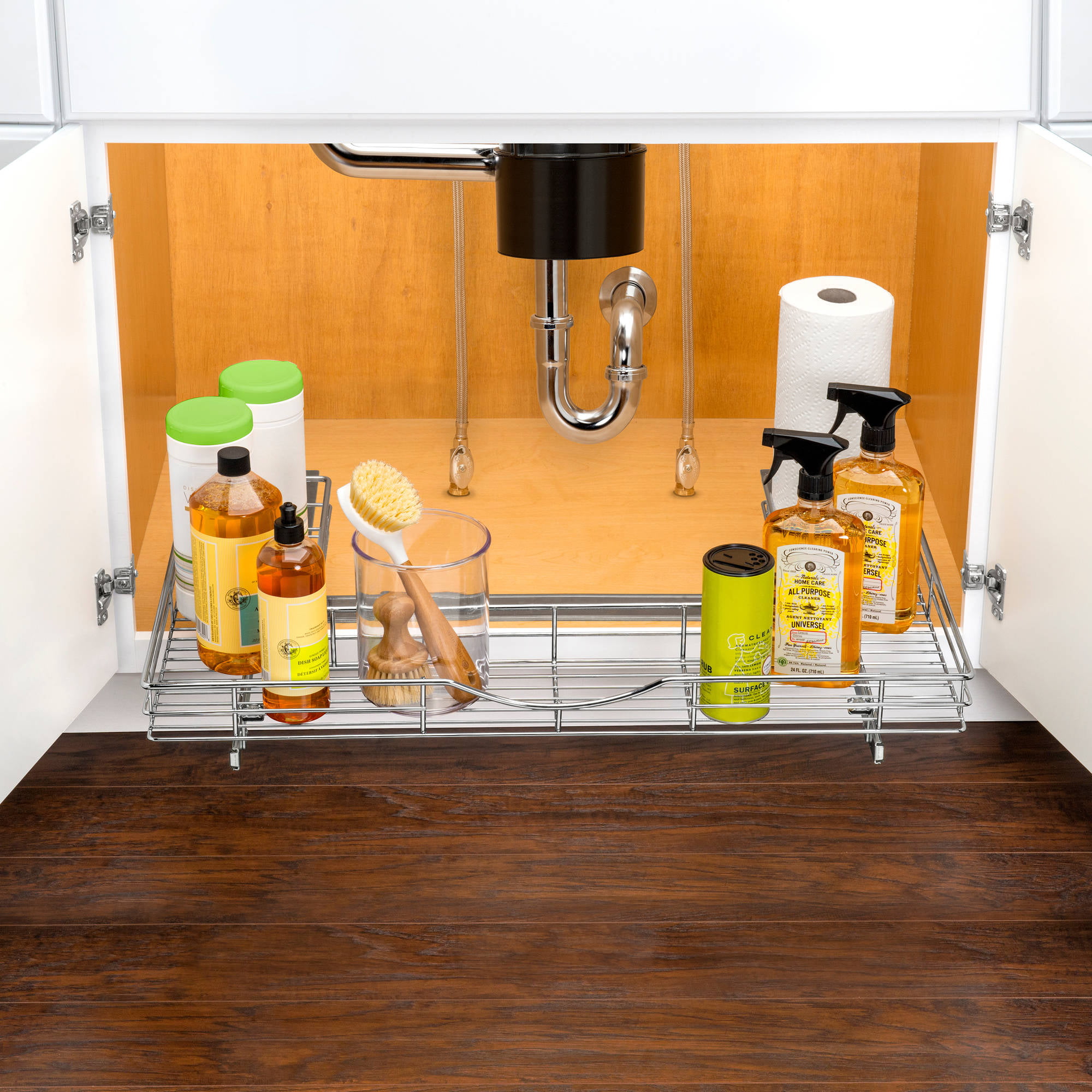  LYNK PROFESSIONAL® Slide Out Under Sink Cabinet Organizer -  11.5 in. wide x 18 inch deep - Sliding Pull Out Shelf for Inside Kitchen  Cabinet or Under Sink - Lifetime Limited