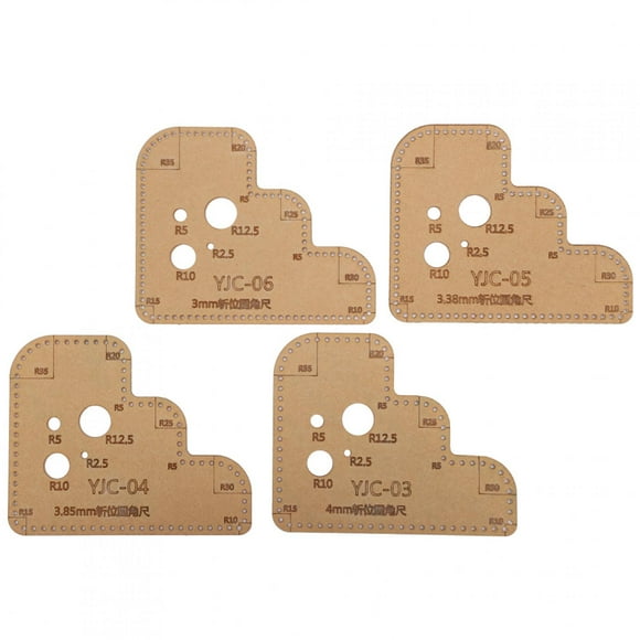 Sonew Circle Corner Acrylic Template,4Pcs Circle Corner Acrylic Template DIY Leather Craft Auxiliary Cutting Ruler Stencil,Acrylic Template
