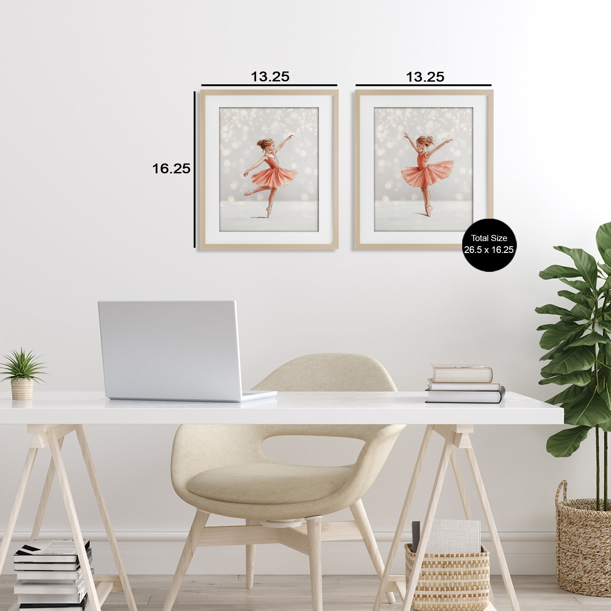 Stupell Industries Dancers In The Light 2 Piece Birch Framed Print Under Glass Set, design by Christine Simpson Art