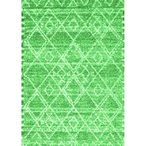 Ahgly Company Indoor Rectangle Abstract Green Contemporary Area Rugs, 7' x 10'