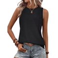 thumbnail image 3 of Tank Tops for Women Sleeveless Eyelet Shirts Black XXL, 3 of 7
