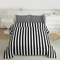 thumbnail image 2 of Manfei Geometric Vertical Stripe Full Size Comforter Sets, Boys White Black Bedding Comforter Set, Minimalist Simple Art Bedding Sets, Super Cozy Room Decor Reversible 3 Pieces, 2 of 8
