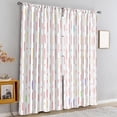thumbnail image 4 of Colorful Medieval Geometry Blackout Curtains 2 Panel Set, Bohemian Rainbow Lines Noise Reducing Drapes & Curtains, Washable Protecting Privacy Window Shades for Bedroom Office Cafe-W52xL84in, 4 of 5