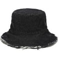 thumbnail image 2 of CoCopeaunts Denim Bucket Hat Retro Ripped Frayed Brim Basin Hat Fashion Street Comfort Fisherman Hat Spring Summer UV Protection, 2 of 8