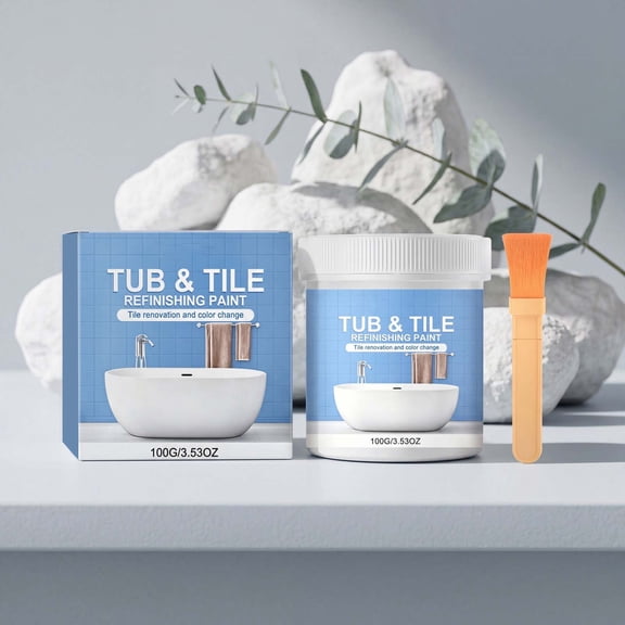 Tub and Tile Refinishing Paint Kit White Bathtub Sink Repair Coating Porcelain Ceramic Paint for Bathroom