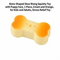 thumbnail image 2 of Bone-Shaped Slow Rising Squishy Toy with Puppy Face, 1 Piece, Cream and Orange, for Kids and Adults, Relaxation Toy, 2 of 3