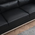 thumbnail image 7 of PU Leather 3 Seater Sofa,79.5" Mid Century Modern Upholstered Sofa Couch with 2 Side Storage Pockets,for Living Room,PU Black, 7 of 7