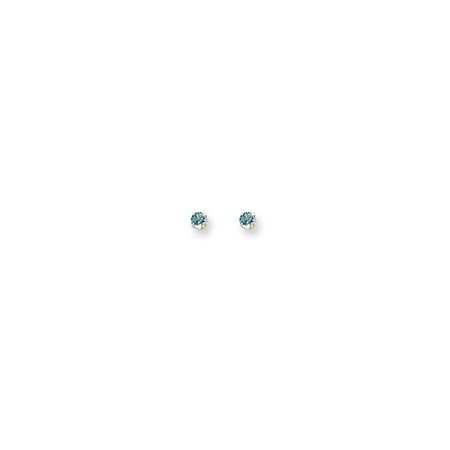 - 14kt Yellow Gold 3mm March Crystal Birthstone Post Stud Earrings Tool Ear Piercing Supply Fine Jewelry Ideal Gifts For Women Gift Set From Heart