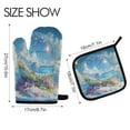 thumbnail image 2 of Yayeee Oven Mitts and Pot Holder Set of 2 Heat Resistant Kitchen Gloves Baking Hot Pad, Crystal Ocean, 2 of 5