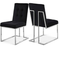 Meridian Furniture Alexis Velvet Dining Chair in Black (Set of 2)