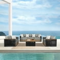 thumbnail image 5 of Artesia Outdoor 4 Piece Conversation Set in Teak Wood Rope with Gray Cushions, 5 of 8